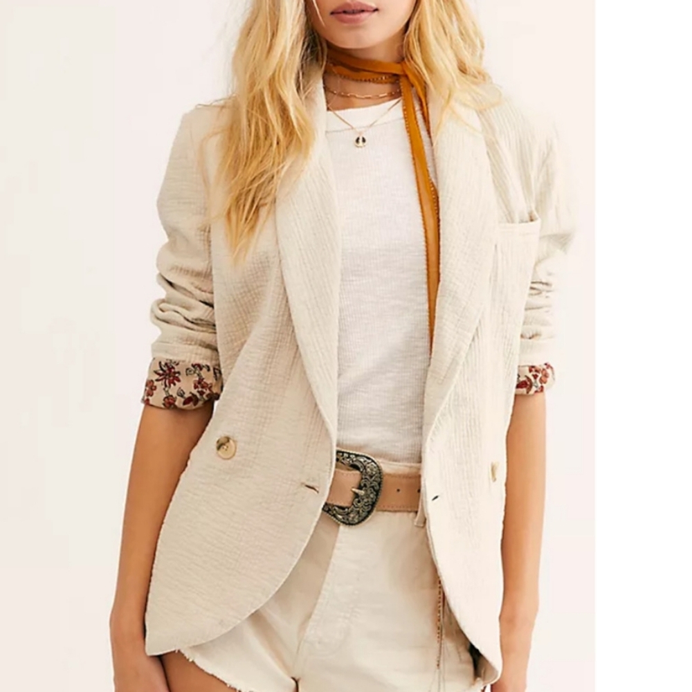 Free People Women's Rowan Cream Blazer